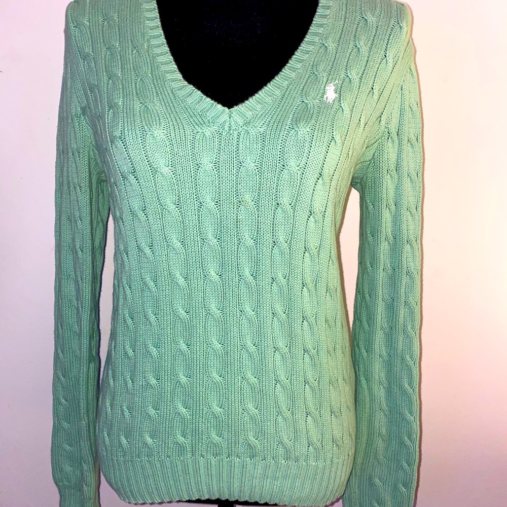 Polo by Ralph Lauren Mint Green Cable Knit Sweater